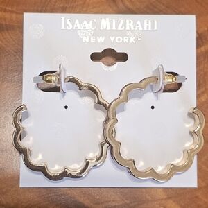 Isaac Mizrahi Scalloped Goldtone Earrings